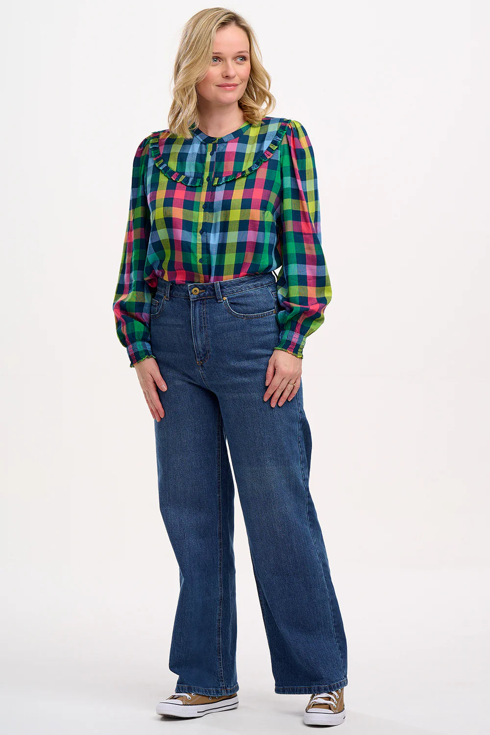 Sugarhill Paloma Frill Shirt - Multi, Midnight Gingham