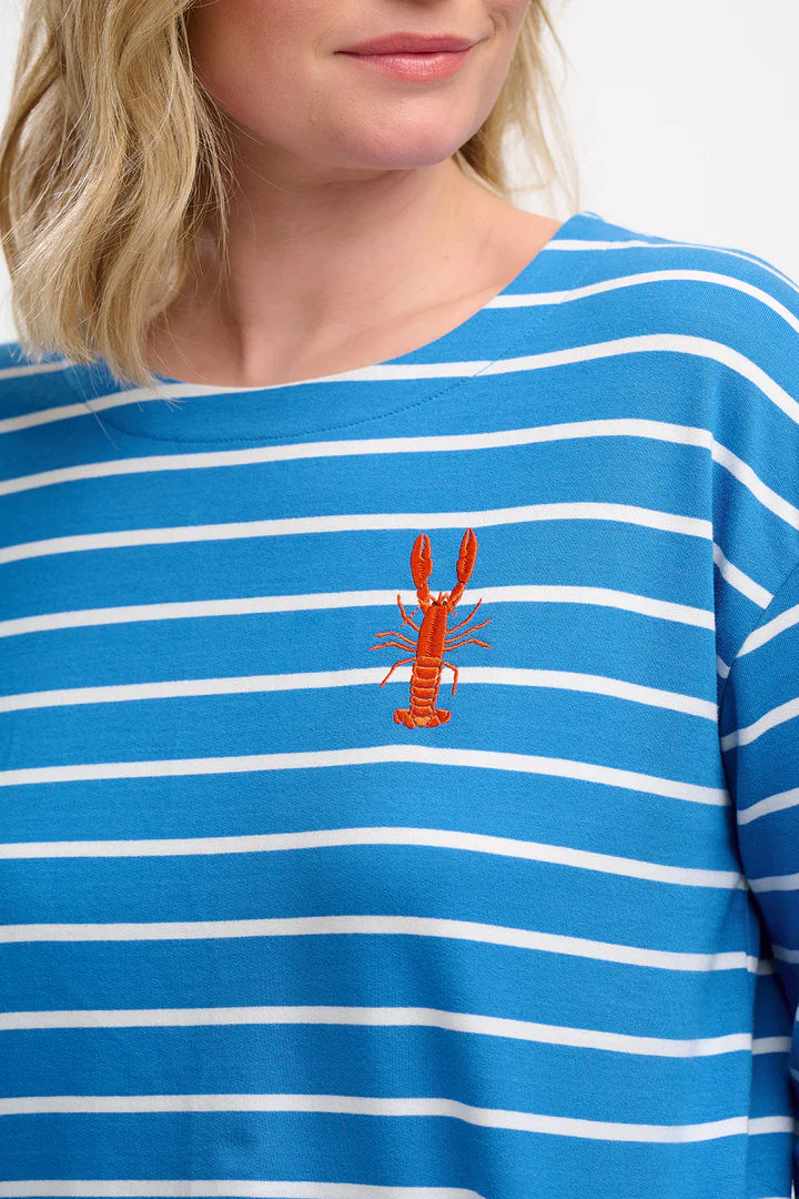 Sugarhill Billie Breton Top - French Blue, Lobster Stripe