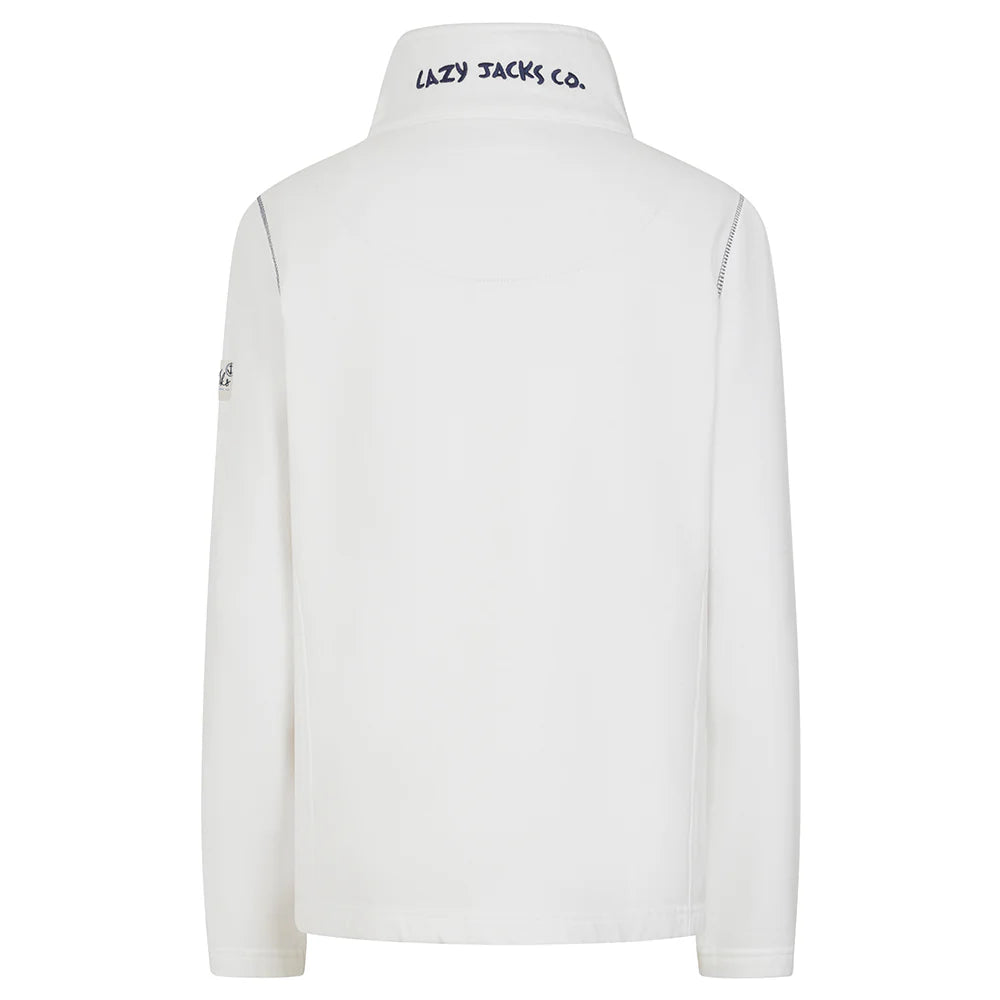 Lazy Jacks Ladies Full Zip Sweatshirt - White