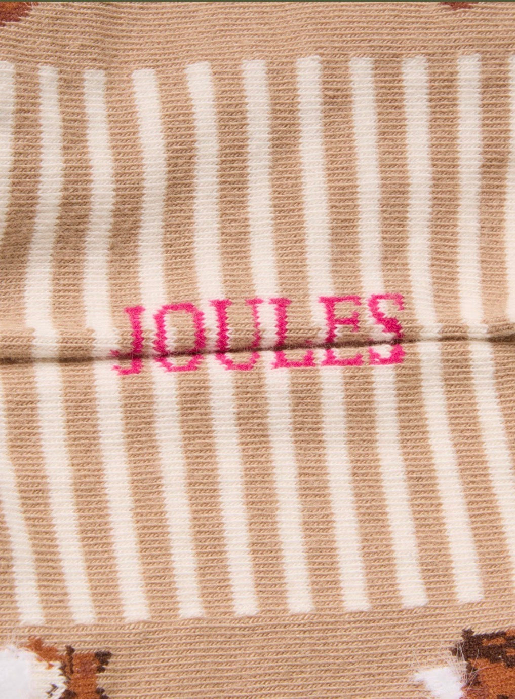 Joules Everyday Natural and Green Fox Cotton Blend Socks (two pack)