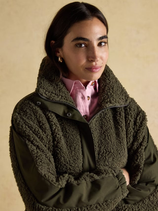 Joules Tilly Khaki Green Quarter Zip Fleece