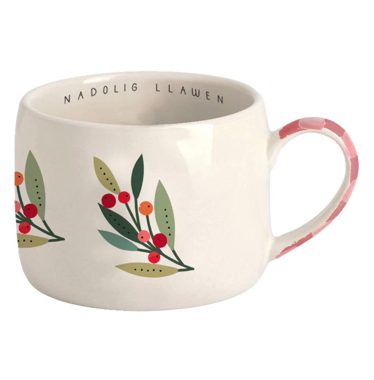 Belly Button Nadolig Llawen Sprig & Berries Stoneware Mug