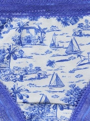 Joules Blue Riviera Toile Knickers