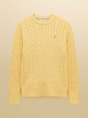 Joules Classic Yellow Cable Knit Jumper