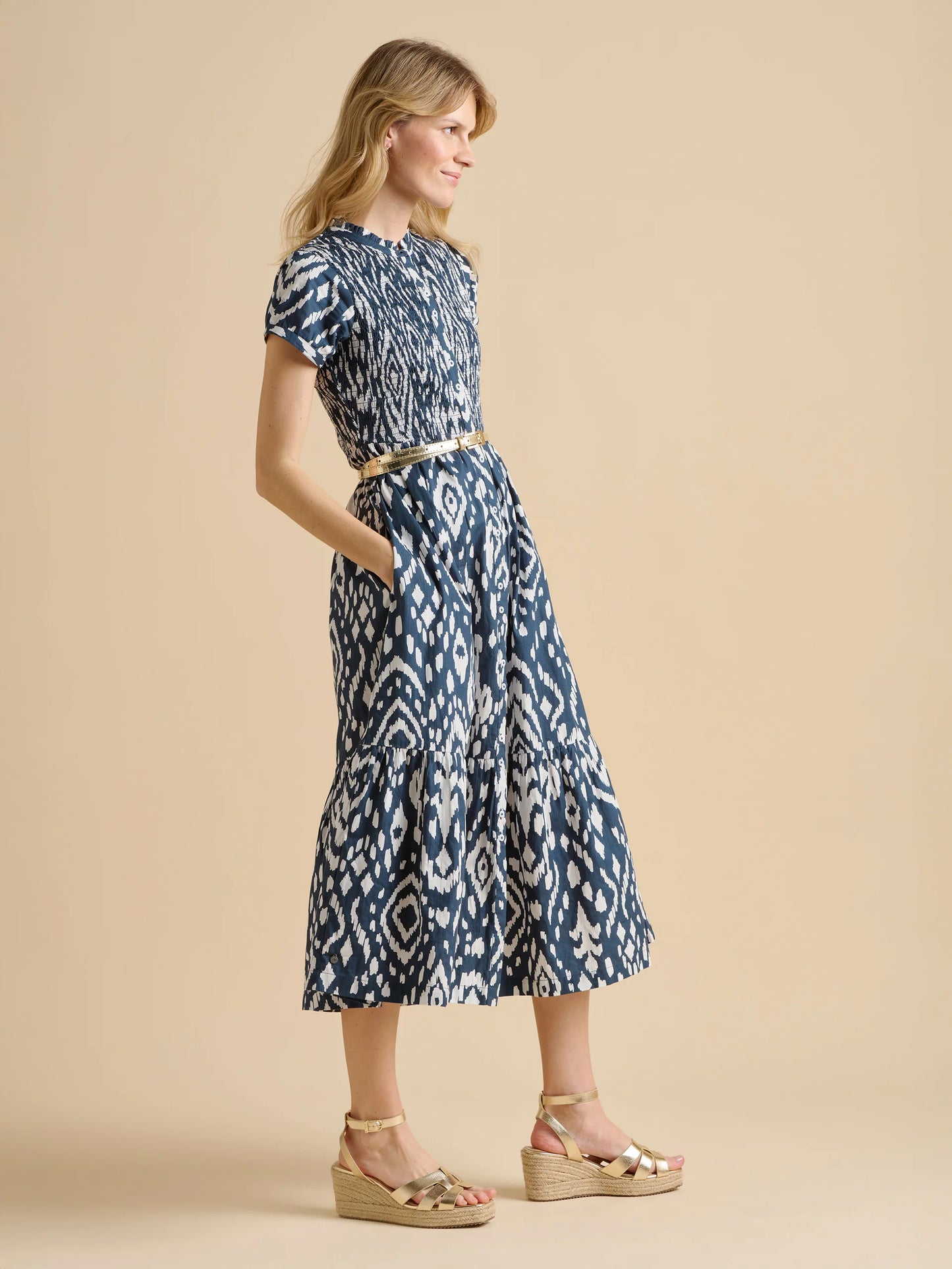 Ikat Maxi Shirt Dress