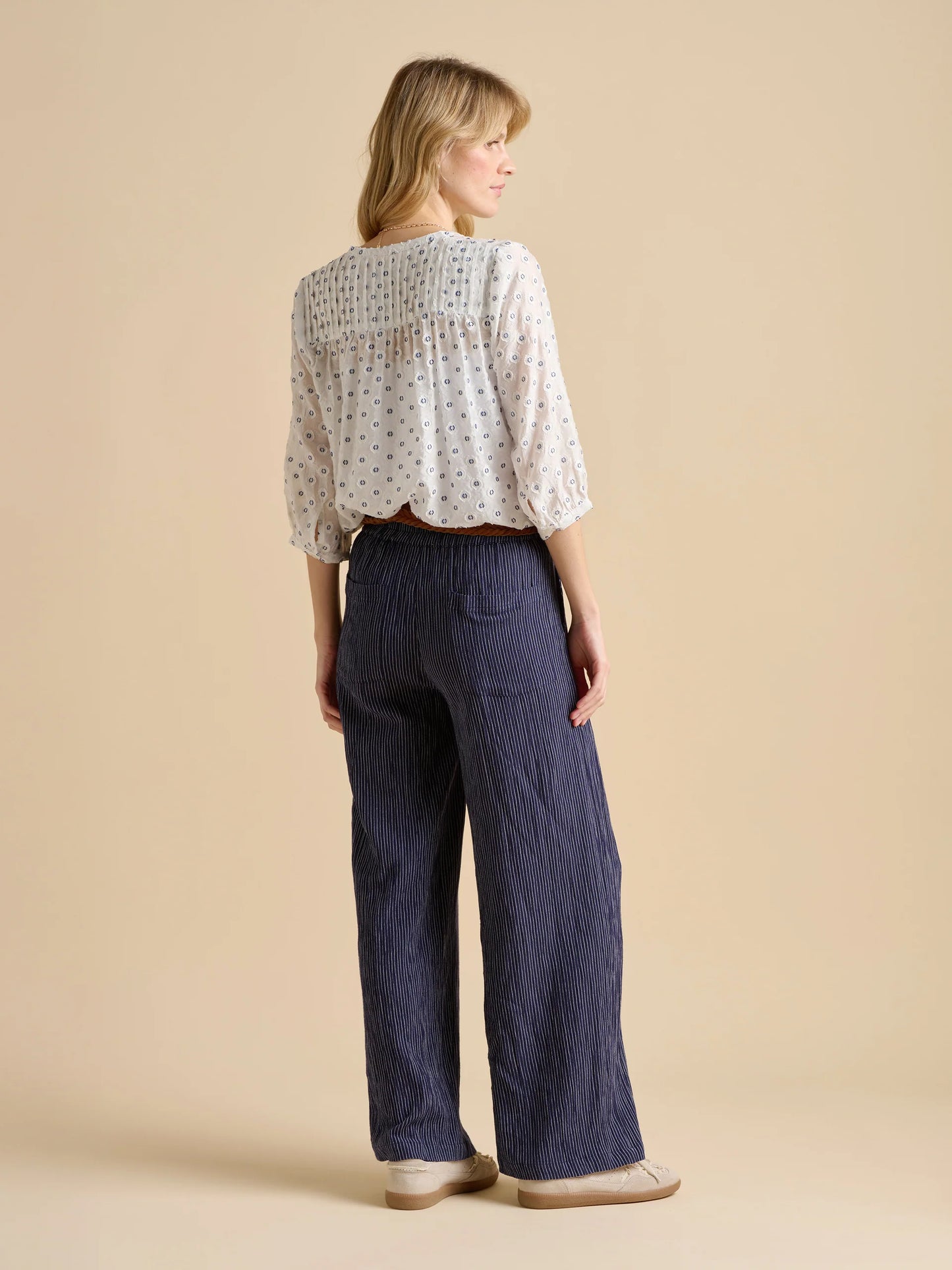 Wide Leg Stripe Trouser