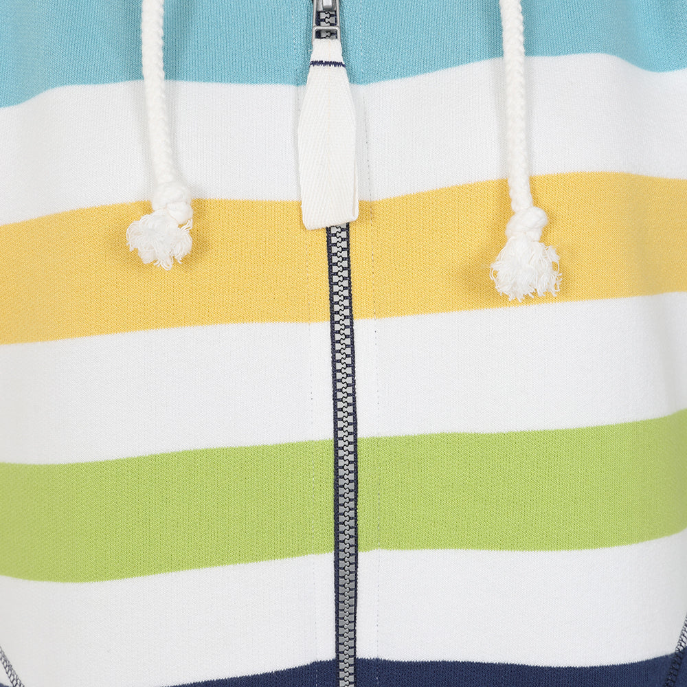Lazy Jacks Ladies Stripe Full Zip Hoody - Greens