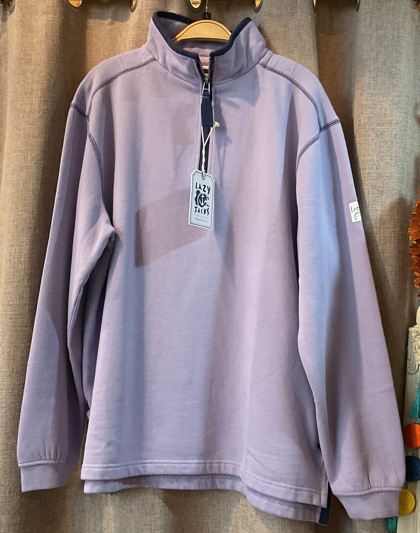 1/4 Zip Sweatshirt Lilac by Lazy Jacks