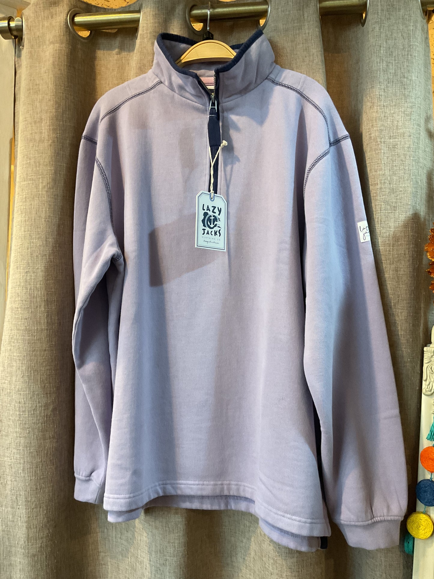 1/4 Zip Sweatshirt Lilac by Lazy Jacks