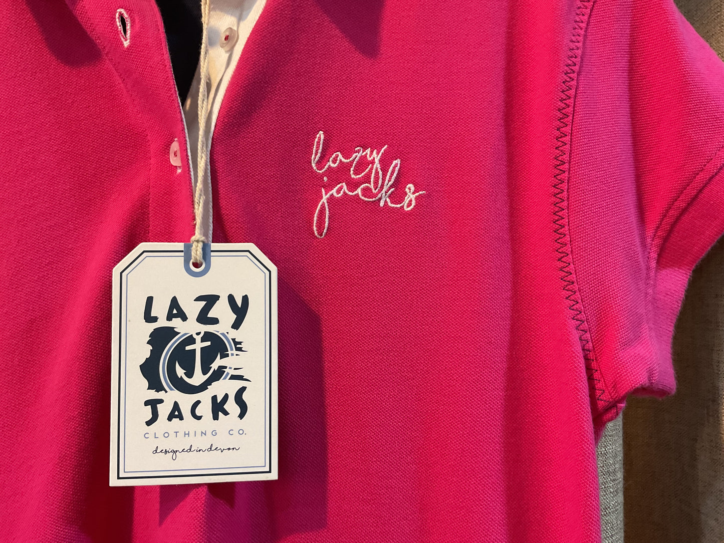 Ladies Polo Shirt - Lipstick by Lazy Jacks