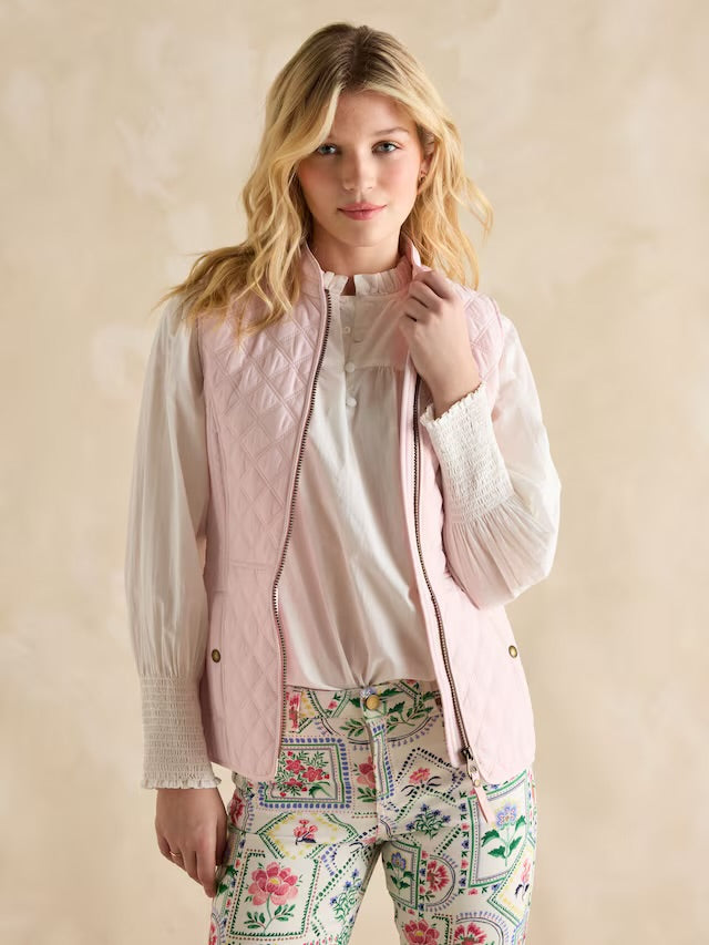 Minx Pink Showerproof Diamond Quilted Gilet