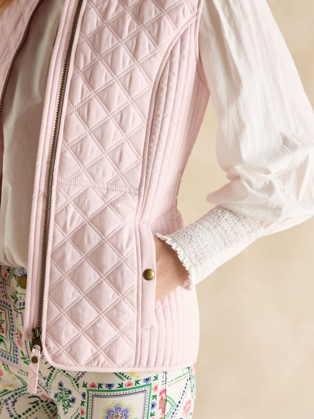 Minx Pink Showerproof Diamond Quilted Gilet