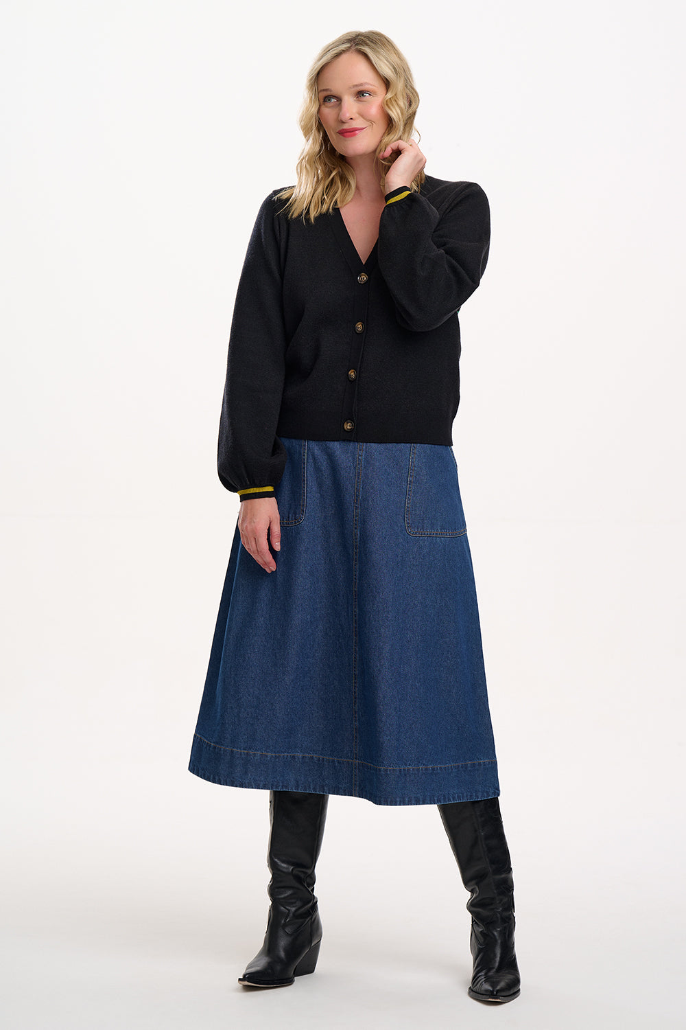 Sugarhill Floral Snake Adrian Cardigan in Black