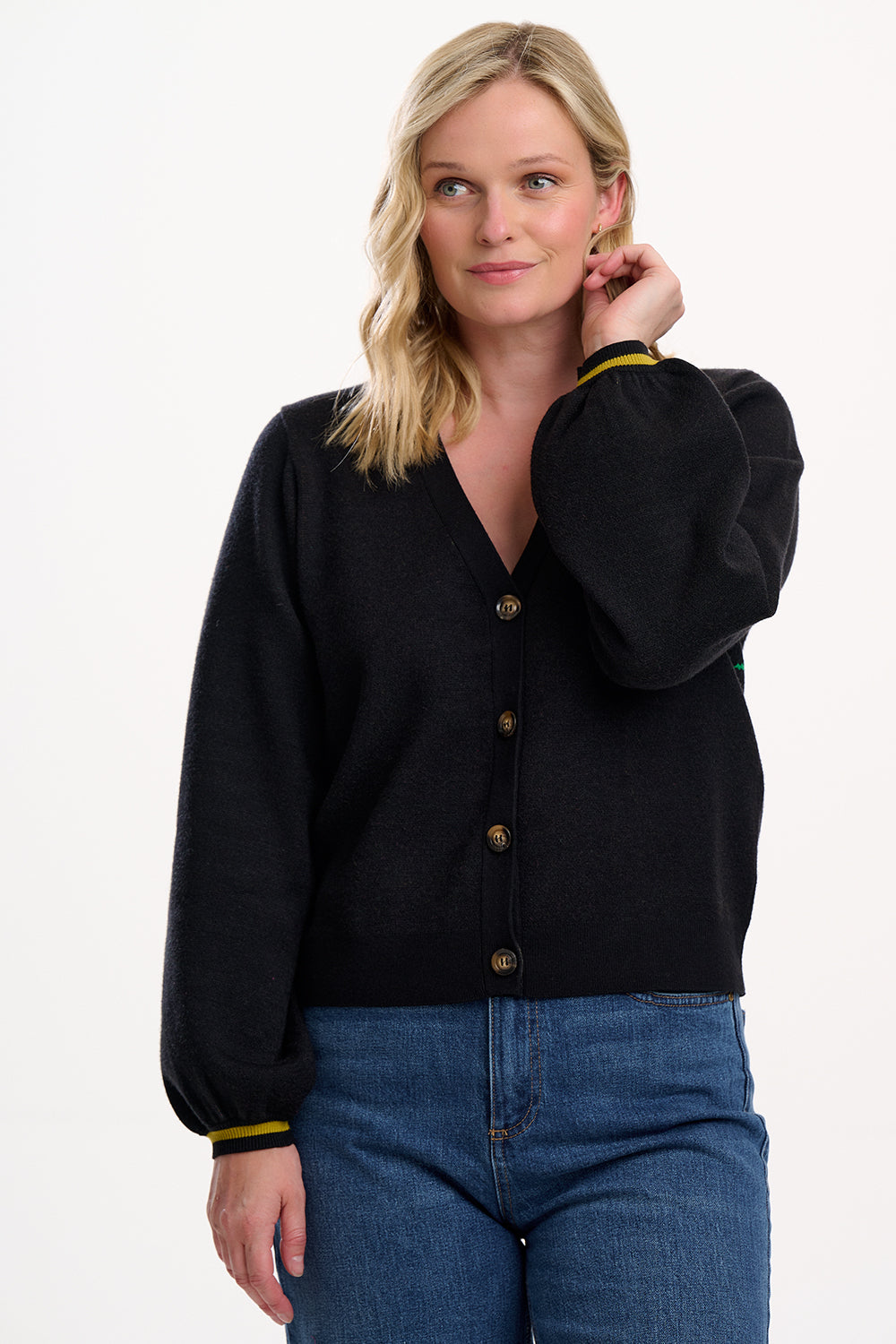 Sugarhill Floral Snake Adrian Cardigan in Black