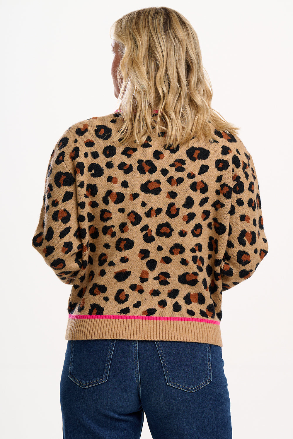 Sugarhill Solana Knitted Bomber in Natural Leopard