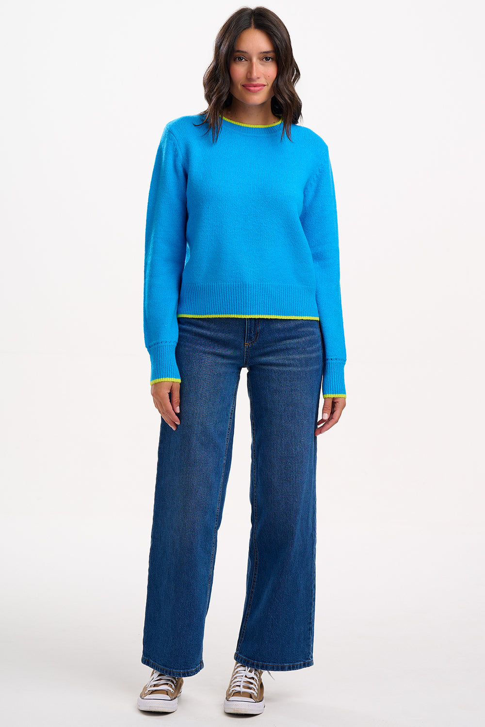 Sugarhill Helena Jumper in Electric Blue with Contrast Tipping