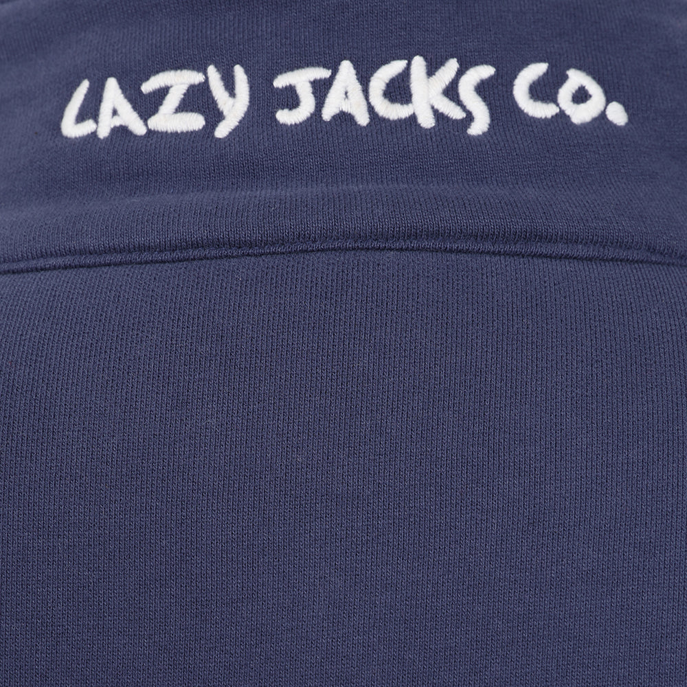 Full Zip Striped Sweatshirt Grey Marl by Lazy Jacks