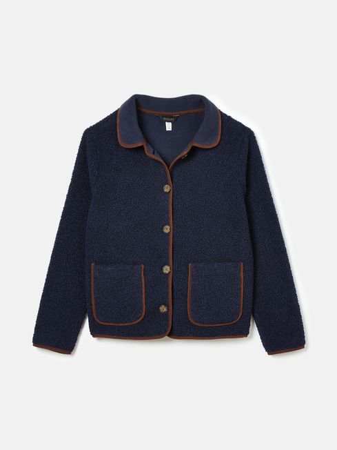 Sadie Navy Button Down Fleece Jacket