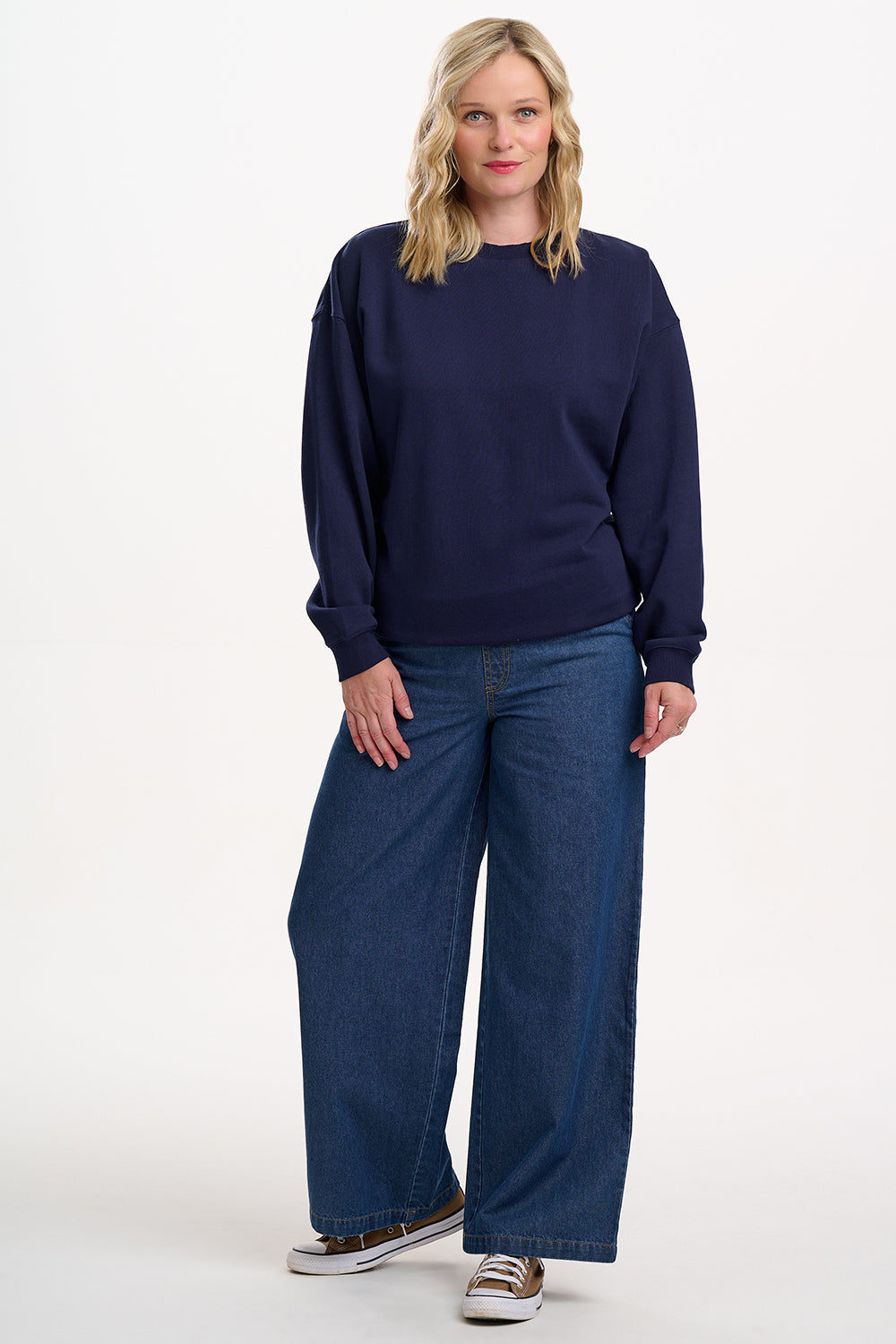 Sugarhill Magic Midnight Tiger Relaxed Eadie Sweatshirt in Navy