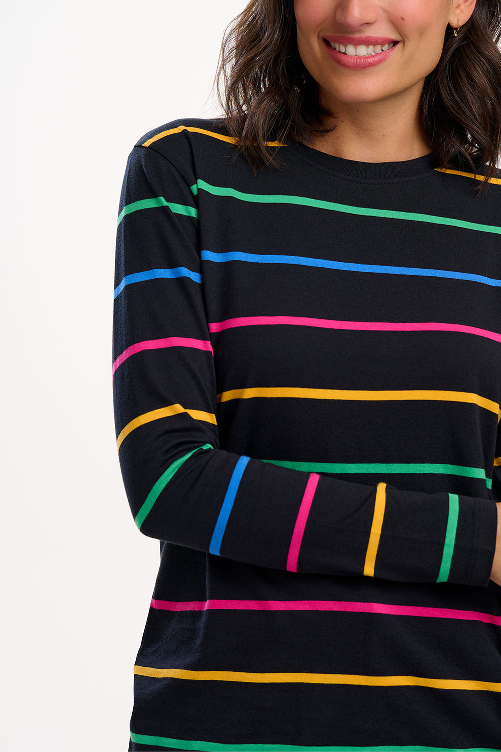 Sugarhill Brunswick Long Sleeve T-Shirt in Black/Multi Nightglow