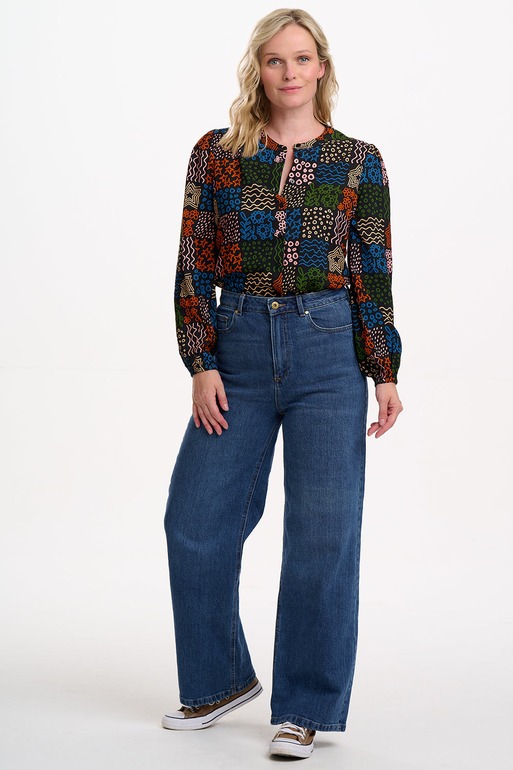 Sugarhill Checkerboard Doodle Hannah Shirt