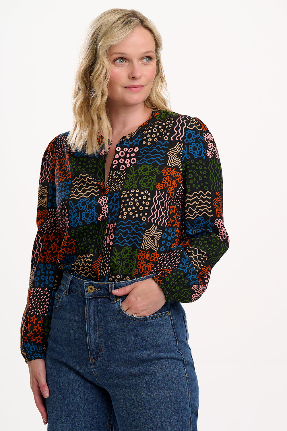 Sugarhill Checkerboard Doodle Hannah Shirt