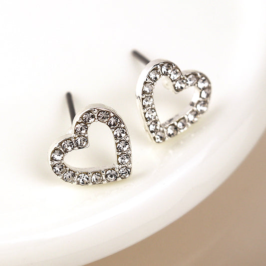 Pom Silver Plated Crystal Heart