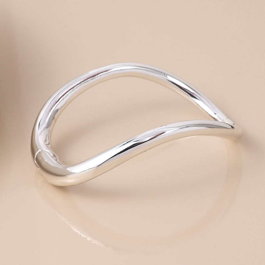 POM Silver Plated Simple Curve Bangle