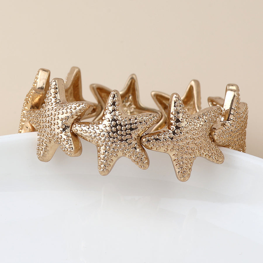 POM Golden Starfish Stretch Bracelet