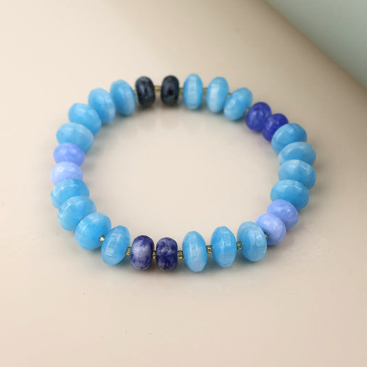 POM Blue Stone Mixed Bead Bracelet