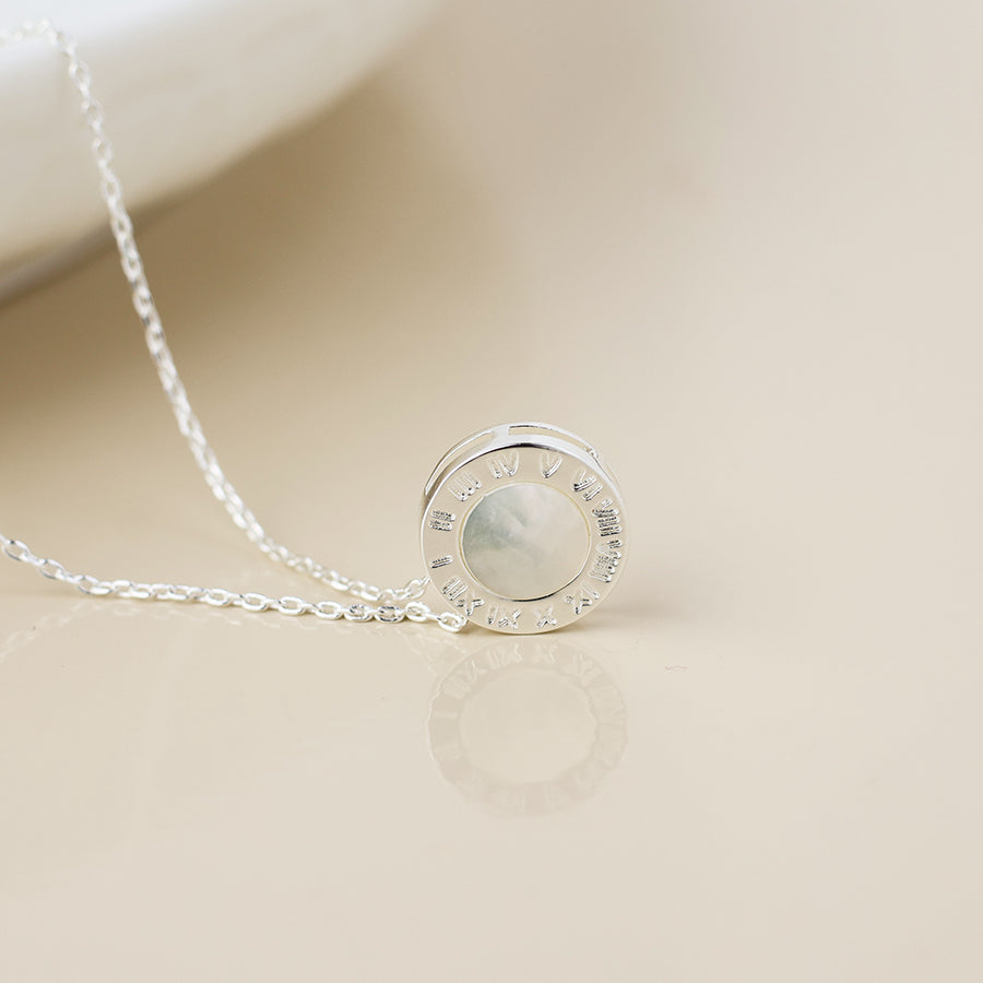 POM Silver Plated Roman Numeral Pendant Necklace