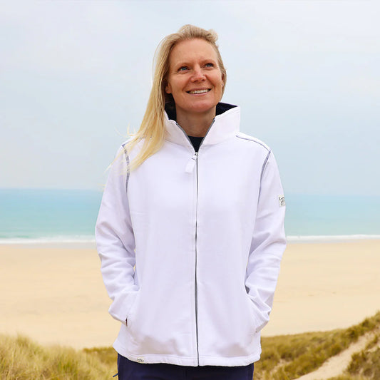 Lazy Jacks Ladies Full Zip Sweatshirt - White