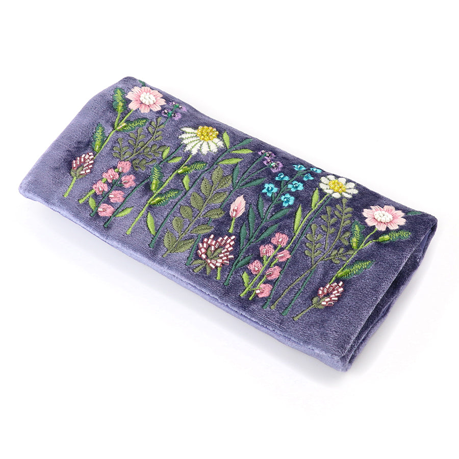 POM Voilet blue velvet meadow jewellery roll