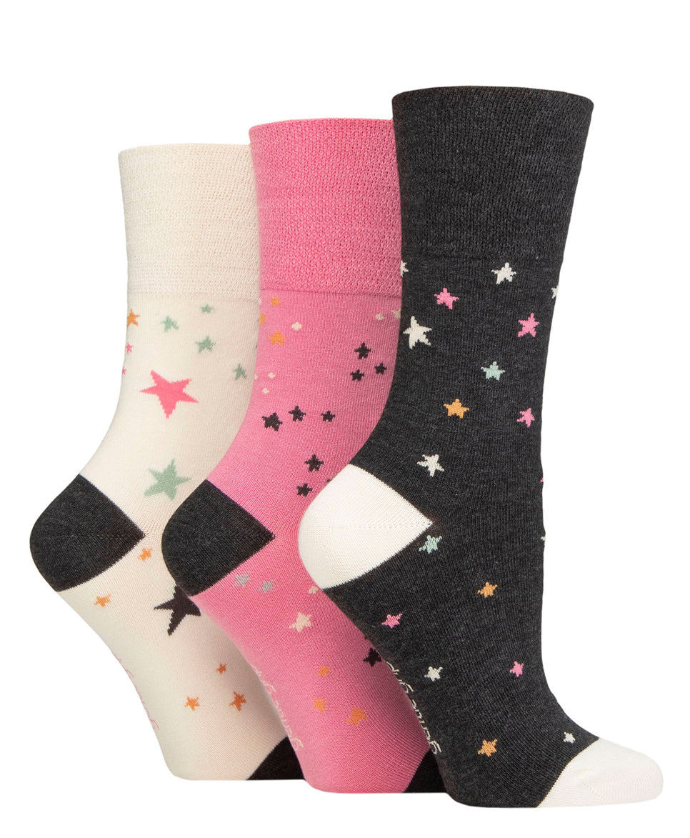 Sockshop Gentle Grip Women’s Bamboo Patterned Socks 3 Pair