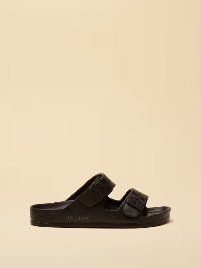 Joules Sunseeker Black EVA Double Buckle Sliders