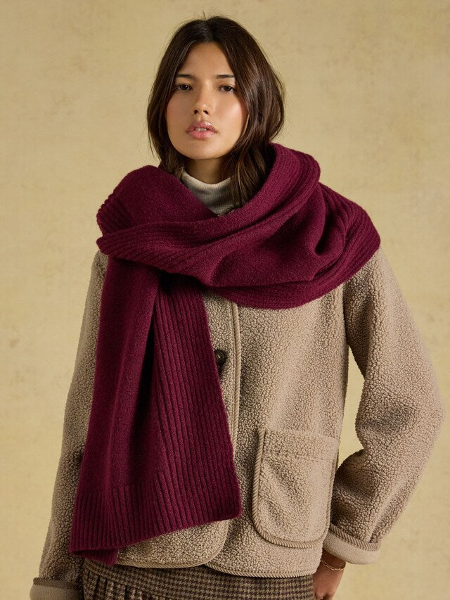 Joules Fine Knit Scarf Berry