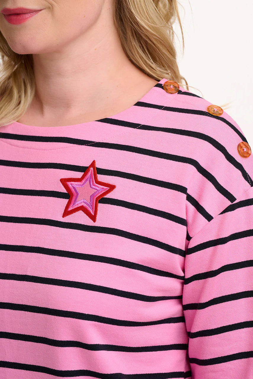 Sugarhill Celine Breton Top - Pink/Black, Star