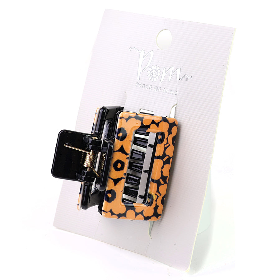 POM Retro Floral Orange Medium Claw Clip