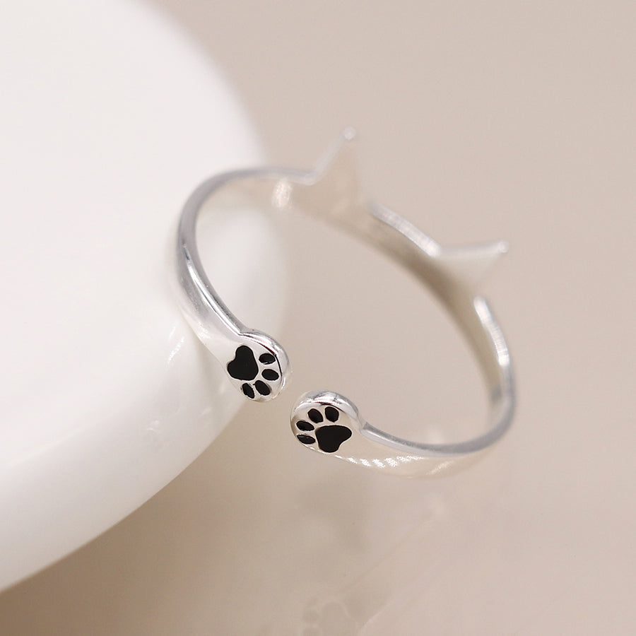 POM Silver Cat Open Back Ring