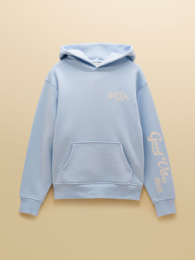 Joules Oversized Unisex Beach Hoodie Good Vibes in Blue