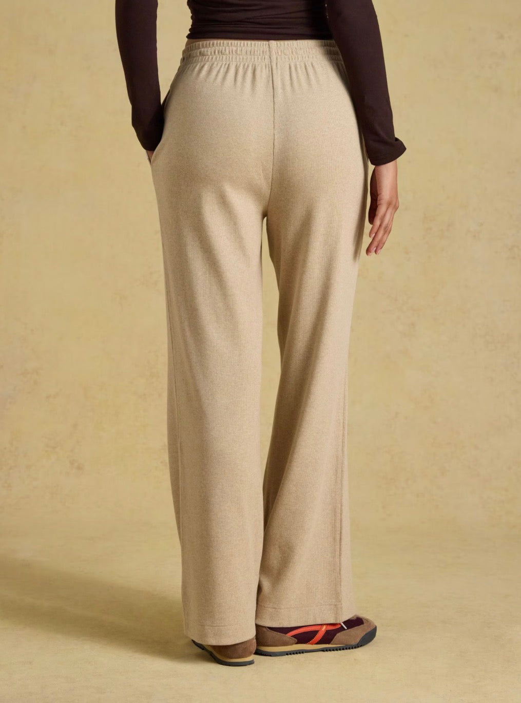 Joules Wide Leg Ribbed Joggers (Oatmeal)