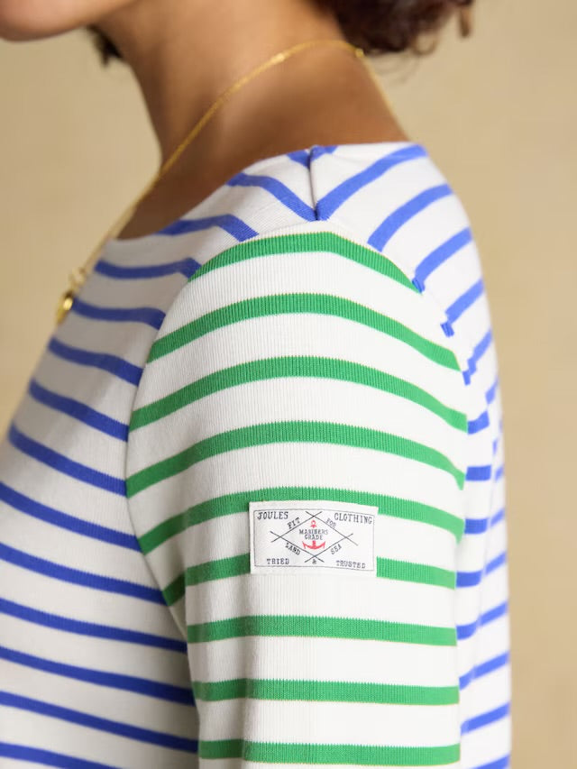 Joules Harbour Multicolour Boat Neck Long Sleeve Breton Stripe Top