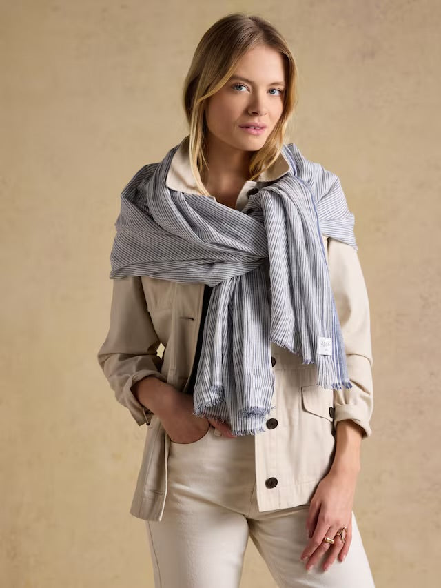 Joules Orla Navy Stripe Scarf