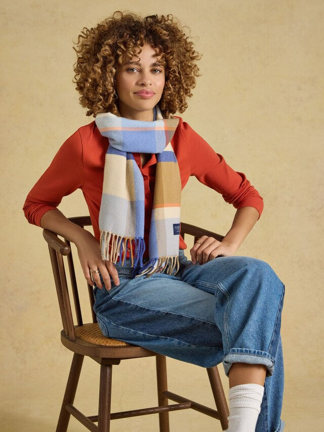 Joules Langtree Blue Cream Iona Scarf