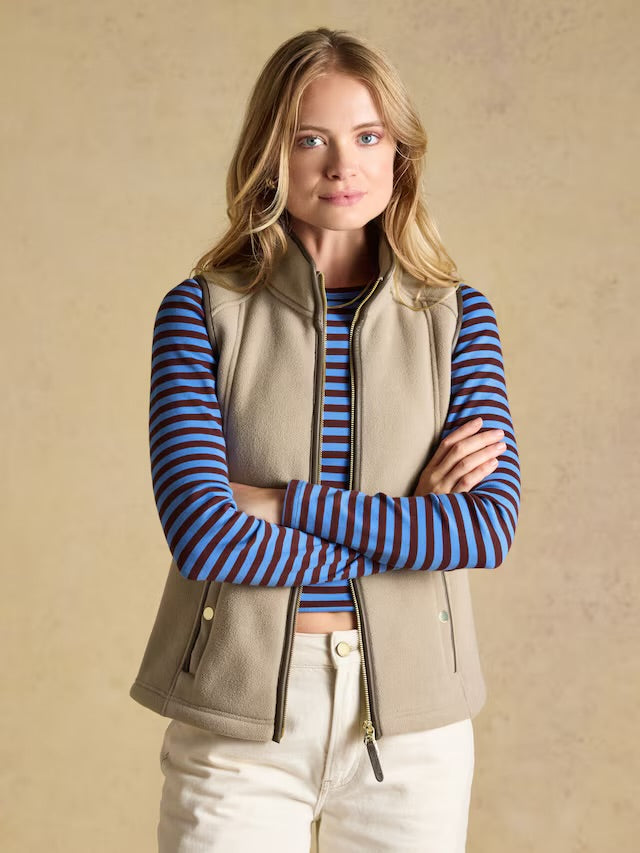Joules Heritage Mink Brown Regular Fleece Gilet