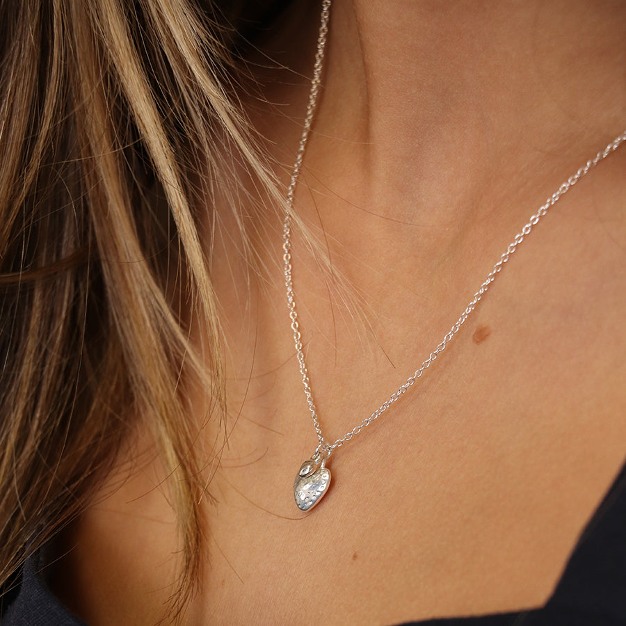 POM Sterling Silver Hearts Necklace