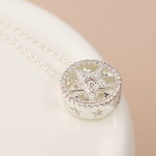 Silver Plated Star & Hoop Necklace