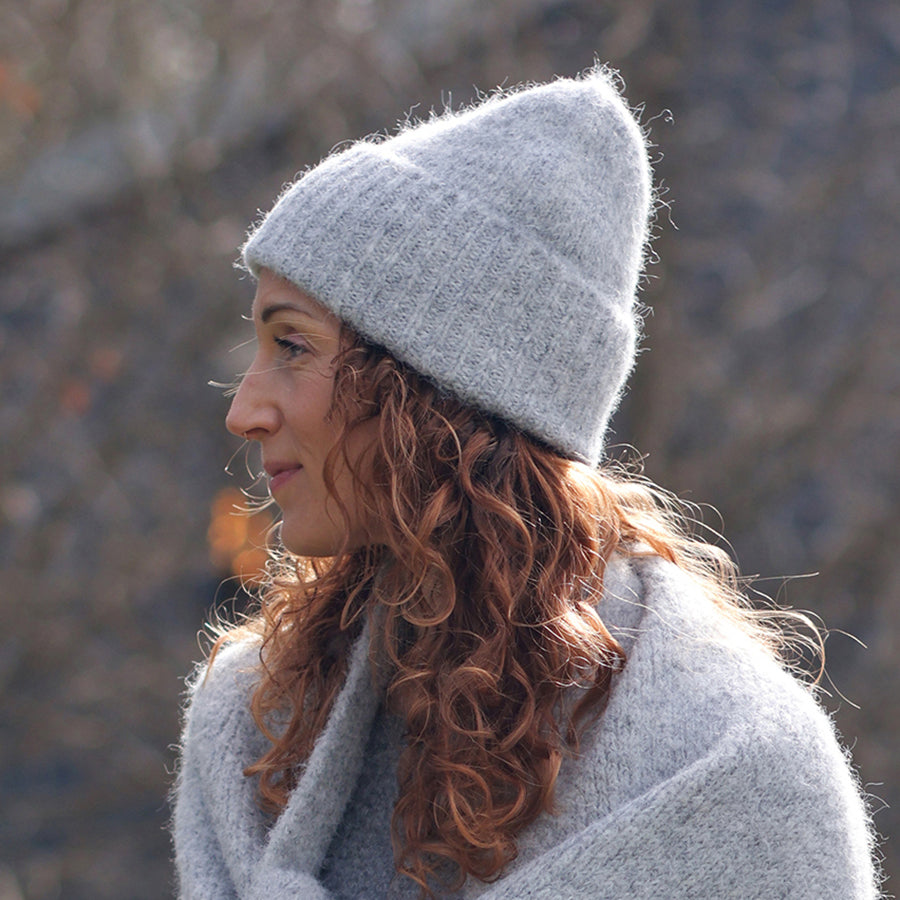 POM Ashleigh Grey Marl Knit Beanie