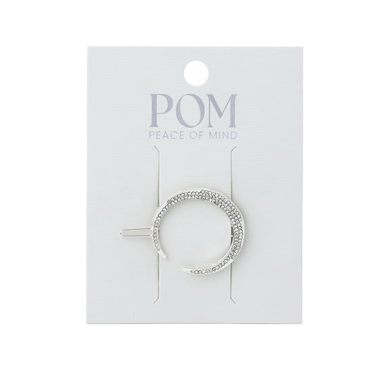POM Alegra Silver Crescent Moon Hair Clip