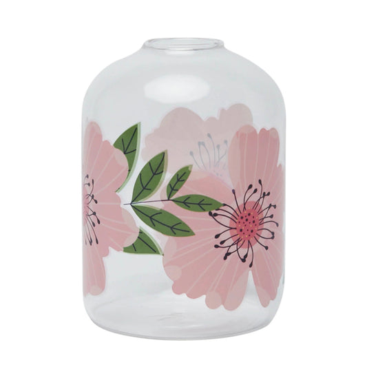 Belly Button Pink Rose Borosilicate Glass Vase